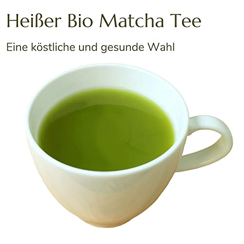 Anna's Teapot Matcha Pulver Bio aus Japan in einer wiederverschließbaren Hülle - Hochwertiger Japanischer Matcha Tee Pulver - Bio Matcha Grünteepulver für eine Pure Matcha Tee Bio Erlebnis oder Latte